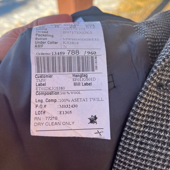 Joseph Feiss International Suit Coat Blazer Jacket Two Button 100% Wool 46 R - Picture 6 of 14